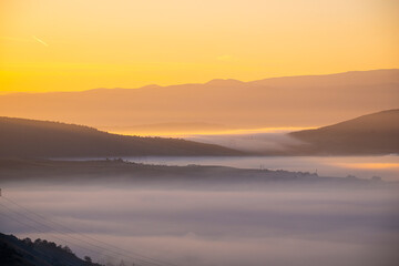 Morning fog landscape