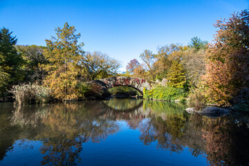 Fototapeta na wymiar The Gapstow Bridge in Central Park