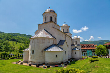 Fototapeta premium Mileseva Monastery. Medieval 13th century Serbian Orthodox monastery. Founded by Serbian King Stefan Vladislav Nemanjic. Located near Prijepolje, Serbia. 