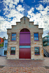 Fototapeta premium Colourful Boat Shed on Balmain Wharf Sydney NSW Australia