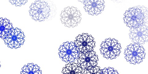 Light blue vector natural artwork with flowers.