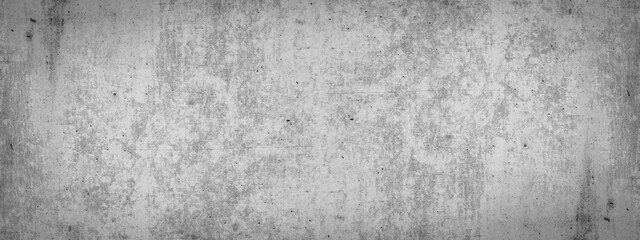 Fototapeta premium Grey gray white grunge stone concrete cement wall texture background panorama banner