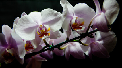 Fototapeta na wymiar pink orchid on a branch