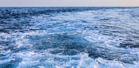 Naklejka na ściany i meble yacht water footprint on the sea surface