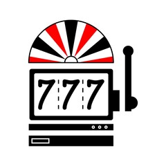 Slot machine. Jackpot. Casino icon. Vector illustration isolated on white background.