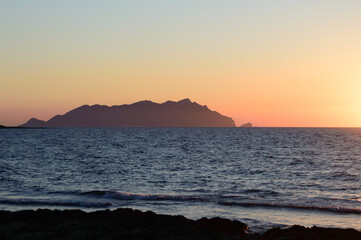 Nice sunset colors at Cala Pozzo, in the west part of Favignana one of the Egadi island of Sicily