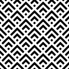 Seamless pattern. Chevrons, squares ornament. Brackets, checks wallpaper. Curves, polygons illustration. Geometric background. Folk motif. Textile print, web design, abstract backdrop. Vector art.