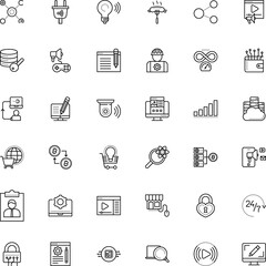 internet vector icon set such as: laboratory, style, barbecue, bitcoin symbol, socket, day, secret, energy, night, light, develop, music, ecommerce, safety, conservation, find, computing, gaming
