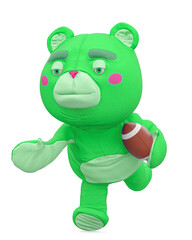 Obraz premium cute bear is playing american football