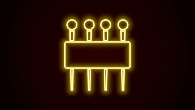 Glowing neon line Needle for sewing icon isolated on black background. Tailor symbol. Textile sew up craft sign. Embroidery tool. 4K Video motion graphic animation