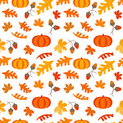 Thanksgiving Fall fest pumpkin seamless pattern
