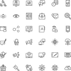 internet vector icon set such as: gadgets, blueprint, conceptual, webmaster, tutorial, paperclip, banking, cartoon, blog, pink, browser, maintenance, small, organizer, class, consultant, scanning