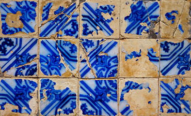 Ancient tiles pattern in Ouro Preto, Brazil 
