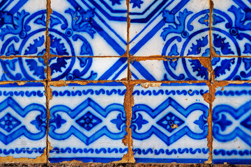 Ancient tiles pattern in Ouro Preto, Brazil