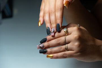 Hand-painted designer acrylic nails