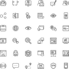 internet vector icon set such as: net, scanning, planet, bulb, local, comments, rounded, e-learning, music, receive, head, table, plan, marker, training, block chain, desk, voice, laptop, robot