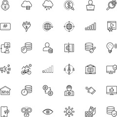 internet vector icon set such as: advertising, pay per click, minh, account, style, engineering, bulb, low, loud, tag, payment, cap, optical, solution, lamp, register, team, tutorial, productivity