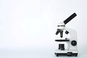 Medical microscope on white background