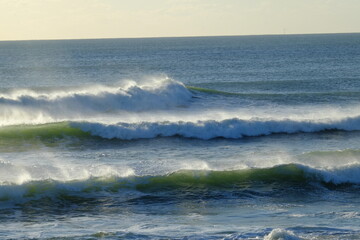 A big wave breaking at la Govelle a famous spot in the west of France.