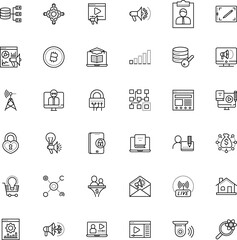 internet vector icon set such as: application, audience, shout, architecture, innovative, watch, worker, building, livestream, computing, fund, employee, bitcoin, cells, teamwork, keyhole, develop