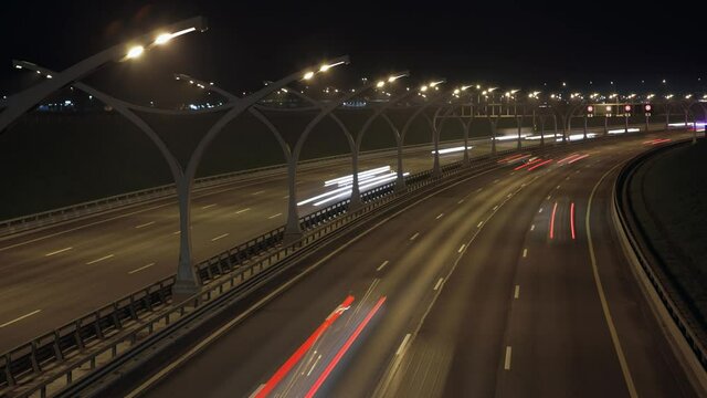 highway at night time-lapse, 4k DCI 60fps