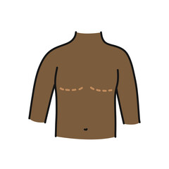 Naklejka premium mastectomy doodle icon, vector color illustration