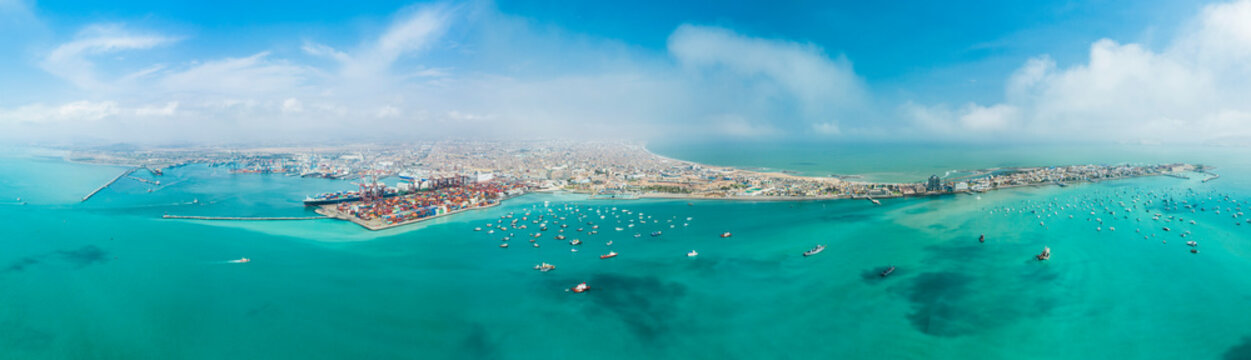 Aerial view of La Punta, Callao - Peru. Panoramic view.

