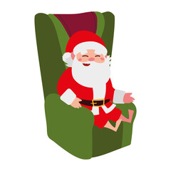 christmas santa claus sitting on armchair cartoon character