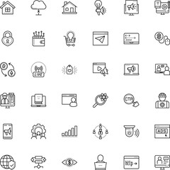 internet vector icon set such as: e-book, bar, protect, retail, world, atom, purchase, engine, investigate, microscope, tool, object, develop, invention, cooperation, coin, mortgage, cottage, watch