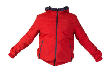 Men's jacket in a hood isolated on a white background. Windbreaker jacket © vitalily_73