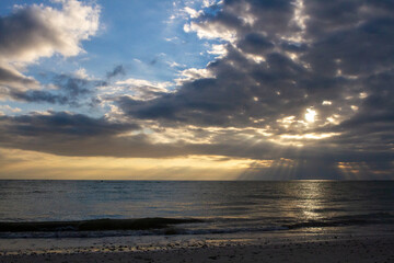Sunset Rays on a Calm Ocean