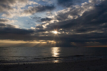 Sunset Rays on a Calm Ocean