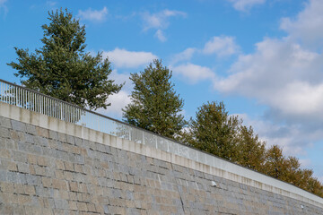 Cobbles and concrete at the new river bank