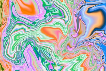 Liquid Abstract Fluid vibrant paint colors  marbeling swirls of colorful paints 
and inks of 
iridescent and bright artistic background wallpaper or poster 
