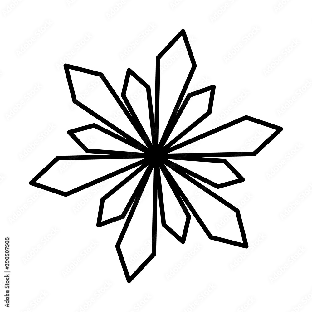 Canvas Prints floral and abstract snowflake icon, line style