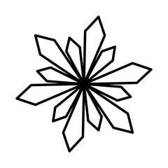 floral and abstract snowflake icon, line style