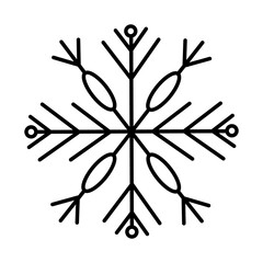 decorative snowflake icon, line style