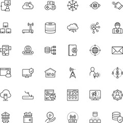 internet vector icon set such as: architecture, letter, event, engineering, contact, learning, megaphone, console, envelope, text, pc, finger, search, smart, thin, growth, postage, game, broadband