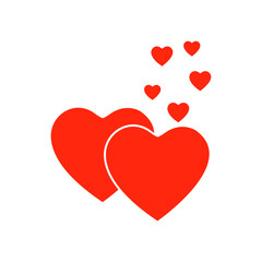 hearts, love icon, vector illustration