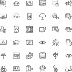 internet vector icon set such as: mark, screencast, eps, creativity, lunch, no, tv, contour, network safe box, ppc, vision, face, linear, server, focus, closed, countdown, science, comment, hyperlink