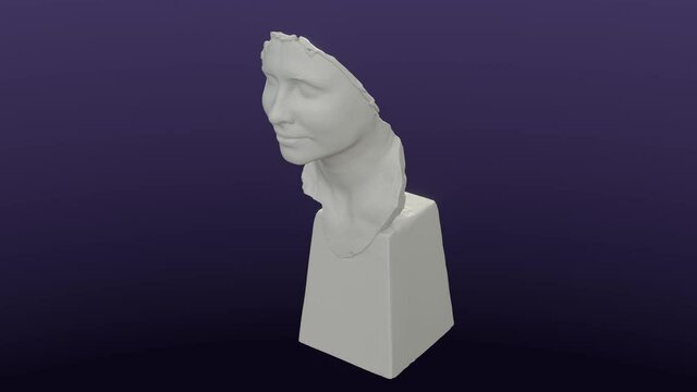 Helen Adams Keller bust, cg, camera orbits