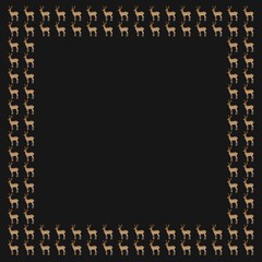 golden reindeer frame on black background