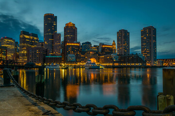 The lights come on in downtown Boston