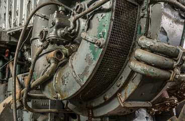 detail of a historic ships diesel engine