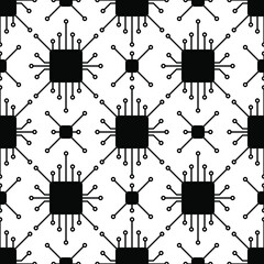 seamless microchip pattern on the circuit board