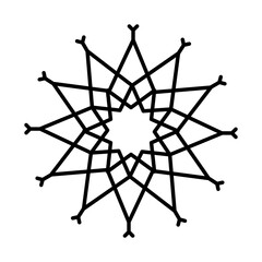 mandala snowflake icon, line style