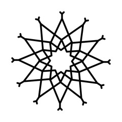 mandala snowflake icon, line style