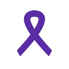 Purple ribbon lupus awareness ribbon. Modern style logo illustration for May month  awareness companies. World Systemic Lupus Erythematosus Day