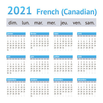 2021 French American Calendar. Weeks start on Sunday