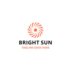 Sun Bright With Circle style Logo design Vector